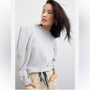 Agolde Anika Grey Puff Sleeve Sweatshirt Size XL